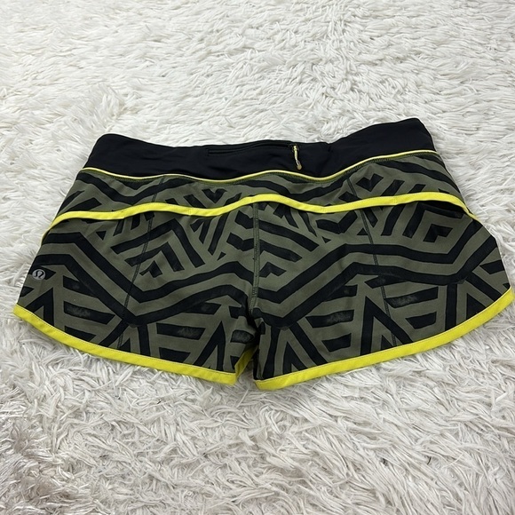 Lululemon Run: Speed Short *4-way Stretch Chevron Shuffle Fatigue Green - Picture 3 of 4